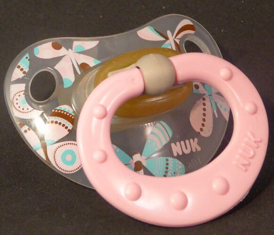 Transparent Pink and Blue Dragonflies NUK Pacifier