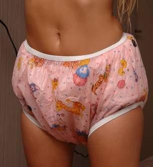 Pink nursery plastic pants PVC