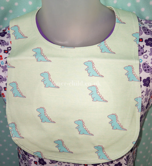 Green Dinosaur Adult Bib