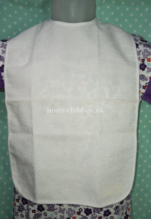 White Adult Bib with Tie Neck